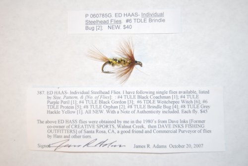 ED HAAS- Individual Steelhead Flies. #6 TDLE Brindle Bug. SOLD